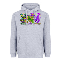 Heather Grey peace love crawfish Heavyweight Hoodie - NancyCooperArtShop