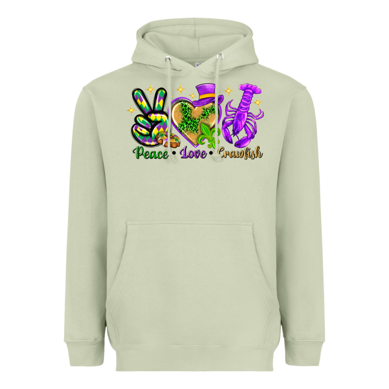Peace Love Crawfish Heavyweight Hoodie by NancyCooperArtShop | Teevron