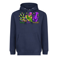 Navy peace love crawfish Heavyweight Hoodie - NancyCooperArtShop