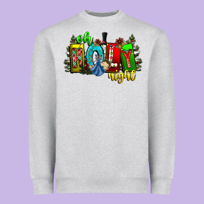 Oh Holy Night Heavyweight Sweatshirt Designed By Cowhidedigitalart