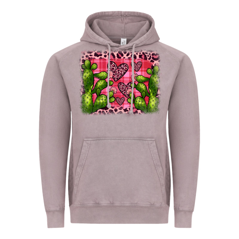 Valentine's Day Cactus Background Vintage Hoodie by JahusDesignShop | Teevron