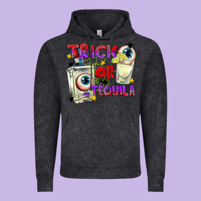 Trick Or Tequila Vintage Hoodie Designed By Texasbilliewilder