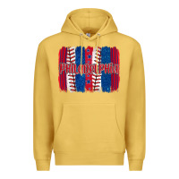 Antique Gold philadelphia baseball team spirit brushstrokes Premium Hoodie - Artiststas