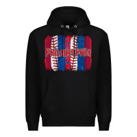 Black philadelphia baseball team spirit brushstrokes Premium Hoodie - Artiststas