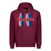 Burgundy philadelphia baseball team spirit brushstrokes Premium Hoodie - Artiststas