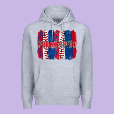 Philadelphia Baseball Team Spirit Brushstrokes Premium Hoodie Designed By Artiststas