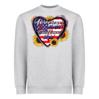 Heather Grey American heart southern soul Heavyweight Sweatshirt - CowGirlArtShop