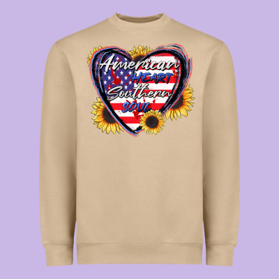 American Heart Southern Soul Heavyweight Sweatshirt Designed By Cowgirlartshop