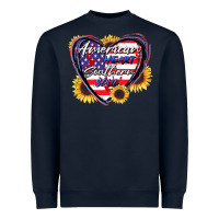 Navy American heart southern soul Heavyweight Sweatshirt - CowGirlArtShop