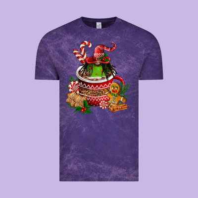 Christmas Coffee Afro Gnome Vintage Tee Designed By Fadigitalartstudio
