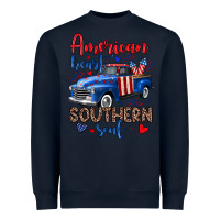 Navy American heart southern soul truck Heavyweight Sweatshirt - Neo Western