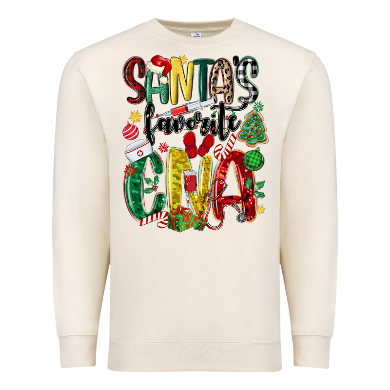 Santas Favorite Cna Nurse Premium Sweatshirt by MaliasSmallBusiness | Teevron