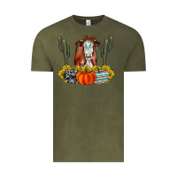 Vintage Olive Fall Cow Vintage Tee - CowhideDigitalArt