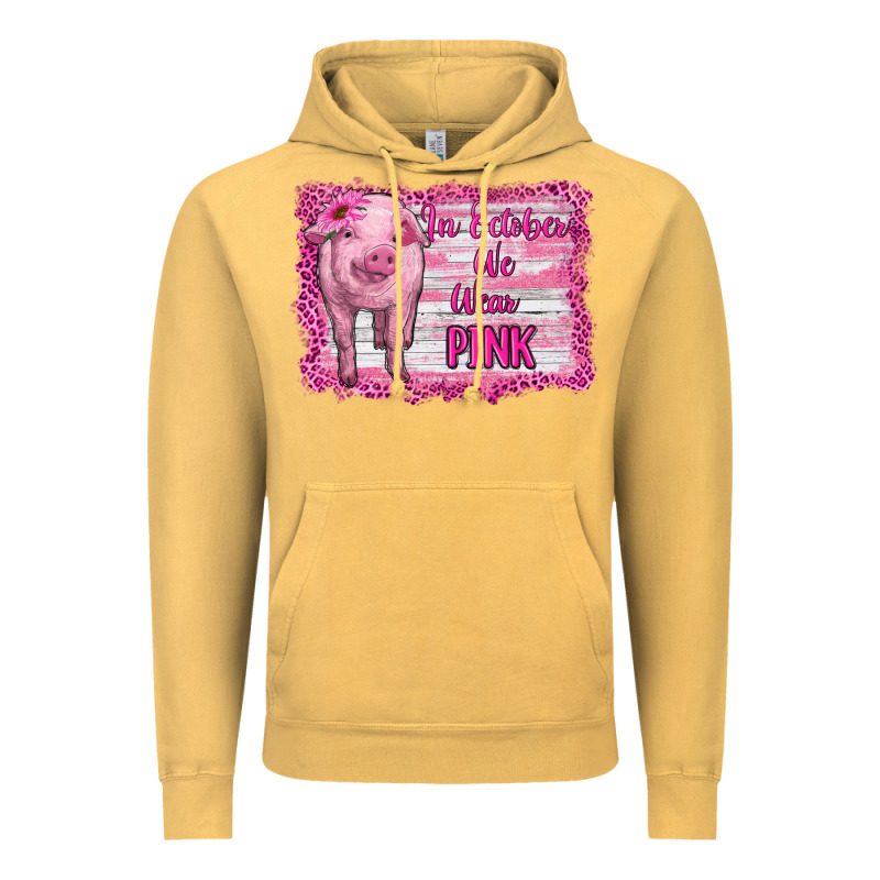 In October We Wear Pink Pig Vintage Hoodie by RanaPortraitStore | Teevron