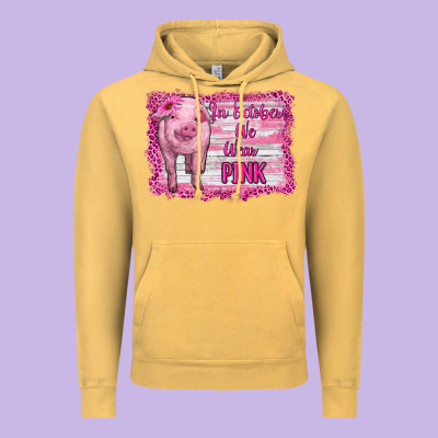 In October We Wear Pink Pig Vintage Hoodie Designed By Ranaportraitstore