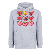 Heather Grey sketch hearts Heavyweight Hoodie - MaliasSmallBusiness