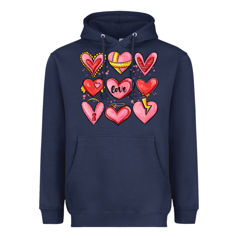 Sketch Hearts Heavyweight Hoodie by MaliasSmallBusiness | Teevron
