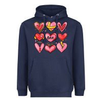 Navy sketch hearts Heavyweight Hoodie - MaliasSmallBusiness
