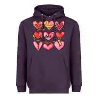Plum sketch hearts Heavyweight Hoodie - MaliasSmallBusiness