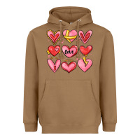 Toasted Coconut sketch hearts Heavyweight Hoodie - MaliasSmallBusiness