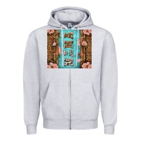 Heather Grey Western Mama Pink Roses Zipper Hoodie - LillyAllenDesigns