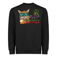 Black hello summer Heavyweight Sweatshirt - SublimationCraftShop
