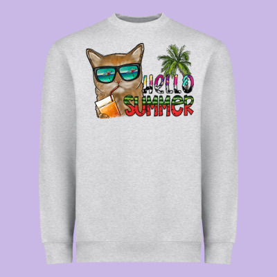 Hello Summer Heavyweight Sweatshirt Designed By Sublimationcraftshop