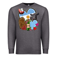 Charcoal Heather Argentina hearts Premium Sweatshirt - NancyCooperArtShop