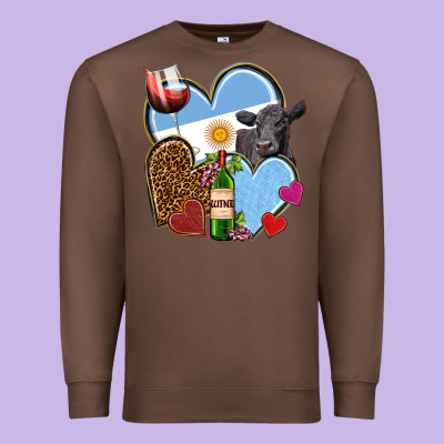Argentina Hearts Premium Sweatshirt Designed By Nancycooperartshop