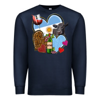 Navy Argentina hearts Premium Sweatshirt - NancyCooperArtShop