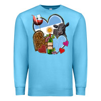 Ocean Blue Argentina hearts Premium Sweatshirt - NancyCooperArtShop