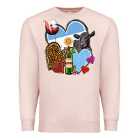 Pale Pink Argentina hearts Premium Sweatshirt - NancyCooperArtShop