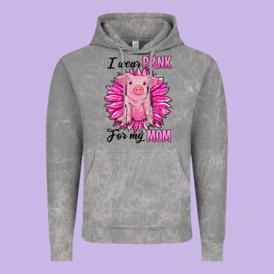 I Wear Pink For My Mom Pig Vintage Hoodie Designed By Ranaportraitstore