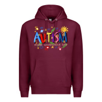 Burgundy autism accept understand love Premium Hoodie - Artiststas