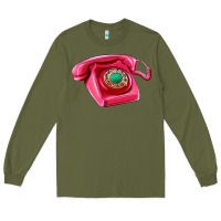 Army Green pink telephone Long Sleeve Tee - AdoDesignShop