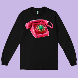 Pink Telephone Long Sleeve Tee Designed By Adodesignshop