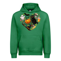 Emerald Halloween Heart Urban Hoodie - texasbilliewilder