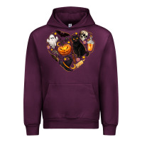 Mauve Wine Halloween Heart Urban Hoodie - texasbilliewilder