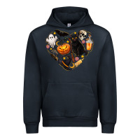 Navy Halloween Heart Urban Hoodie - texasbilliewilder