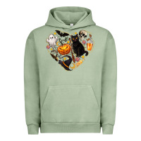 Pigment Oil Green Halloween Heart Urban Hoodie - texasbilliewilder