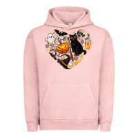 Pigment Salmon Halloween Heart Urban Hoodie - texasbilliewilder