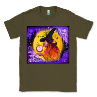 Army Green witch with crystal ball tumbler Classic Tee - BundleAndBundleShop