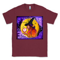 Burgundy witch with crystal ball tumbler Classic Tee - BundleAndBundleShop