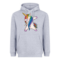 Heather Grey dabbing unicorn Heavyweight Hoodie - MaliasSmallBusiness