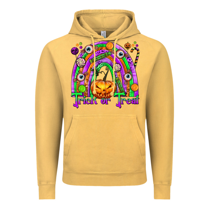 Trick Or Treat Halloween Rainbow Vintage Hoodie by texasbilliewilder | Teevron