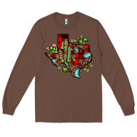 Chestnut cactus christmas texas map Long Sleeve Tee - JahusDesignShop