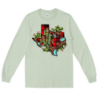 Matcha cactus christmas texas map Long Sleeve Tee - JahusDesignShop