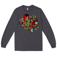 Smoke cactus christmas texas map Long Sleeve Tee - JahusDesignShop