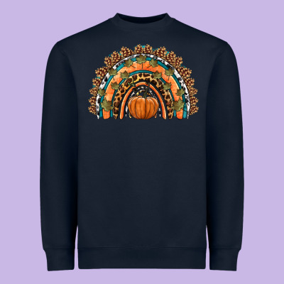 Fall Pumpkin Rainbow Heavyweight Sweatshirt Designed By Hra Design Shop