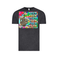 Vintage Black fuck everything skeletons Vintage Tee - AdoDesignShop